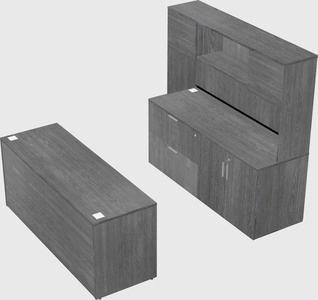 Parallel desk with credenza
