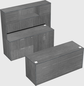 Parallel desk with credenza