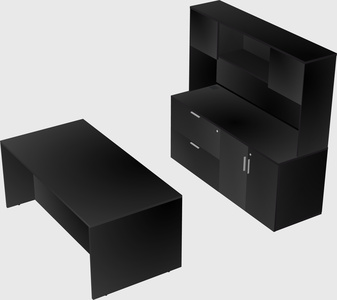 Parallel desk with credenza