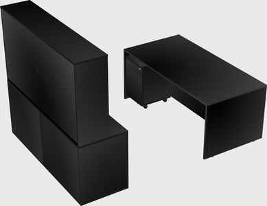 Parallel desk with credenza