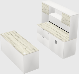 Parallel desk with credenza