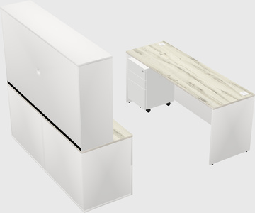 Parallel desk with credenza