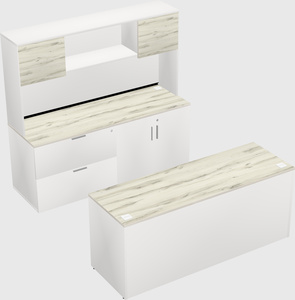 Parallel desk with credenza