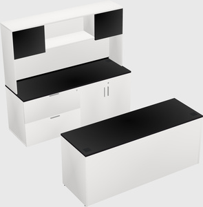 Bureau parallèle avec crédence