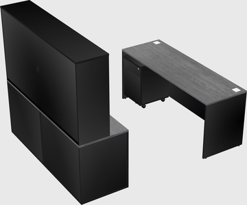 Parallel desk with credenza