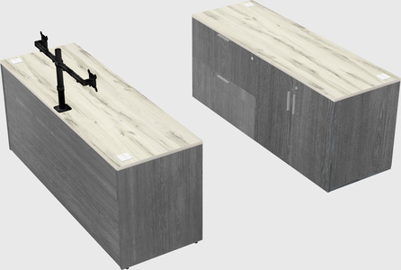 Parallel desk with credenza