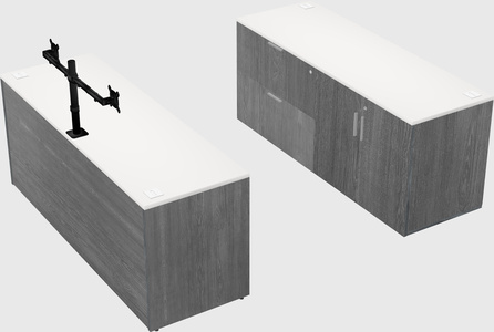 Parallel desk with credenza