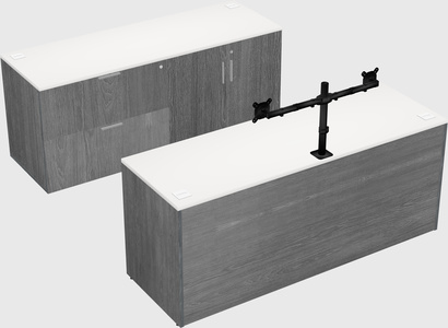 Parallel desk with credenza