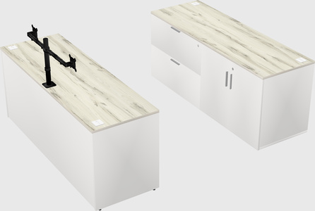 Bureau parallèle avec crédence