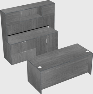 Parallel desk with credenza