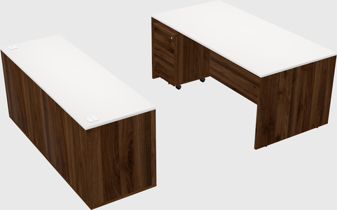 Parallel desk with credenza