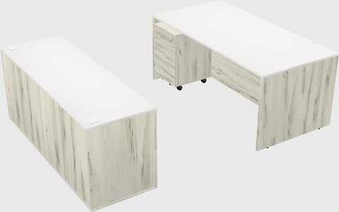 Parallel desk with credenza
