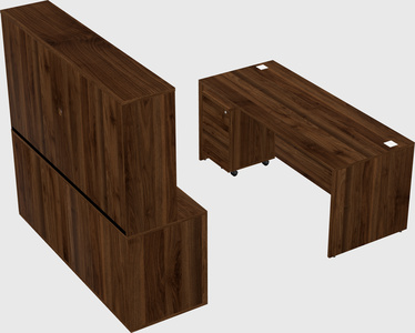 Parallel desk with credenza
