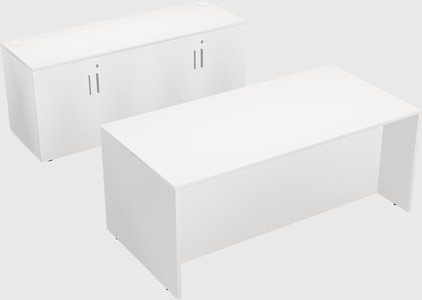 Bureau parallèle avec crédence