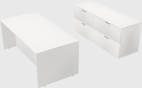 Parallel desk with credenza