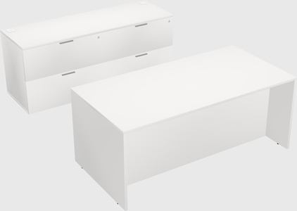 Parallel desk with credenza