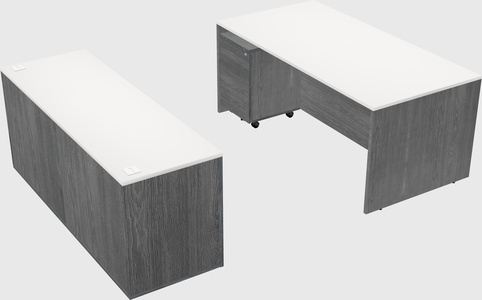 Parallel desk with credenza