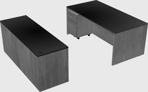 Parallel desk with credenza