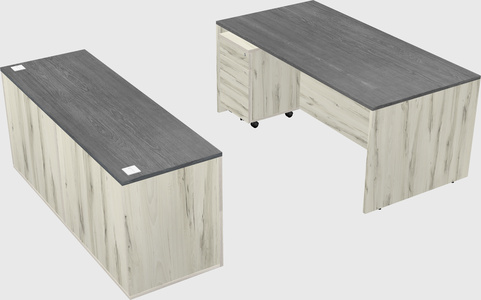 Parallel desk with credenza