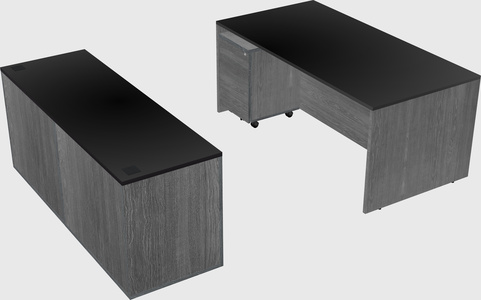 Parallel desk with credenza
