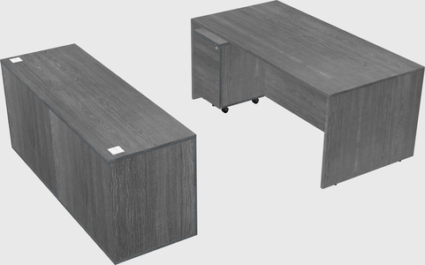 Parallel desk with credenza