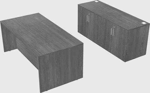 Parallel desk with credenza