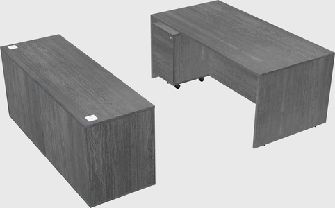 Parallel desk with credenza