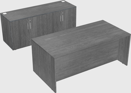 Parallel desk with credenza