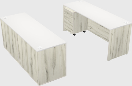 Bureau parallèle avec crédence