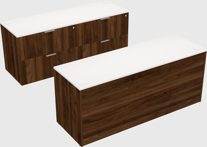 Parallel desk with credenza
