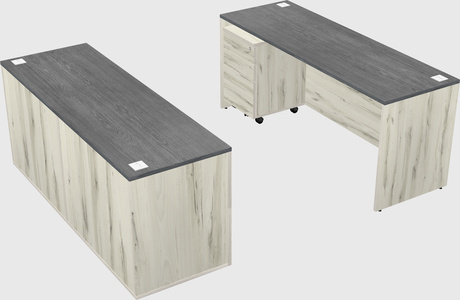 Parallel desk with credenza