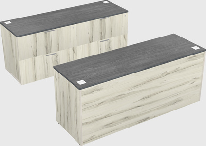 Parallel desk with credenza