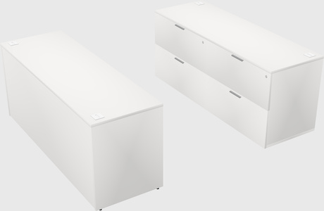 Bureau parallèle avec crédence