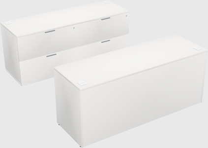 Bureau parallèle avec crédence