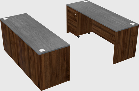 Parallel desk with credenza