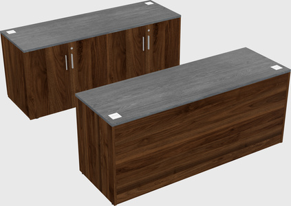 Parallel desk with credenza