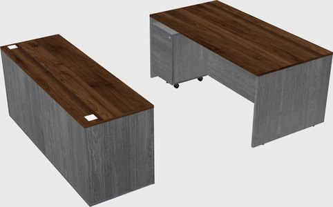 Parallel desk with credenza