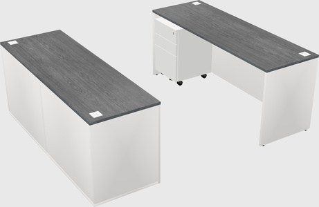 Parallel desk with credenza