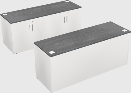 Parallel desk with credenza