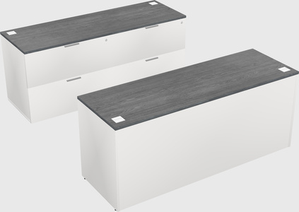 Bureau parallèle avec crédence