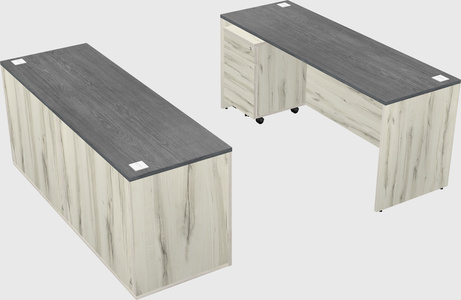 Parallel desk with credenza