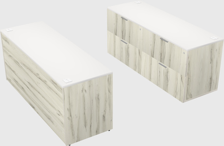 Parallel desk with credenza