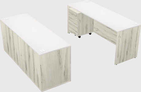 Parallel desk with credenza