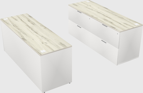 Parallel desk with credenza