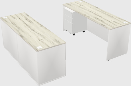 Parallel desk with credenza
