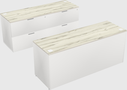 Parallel desk with credenza