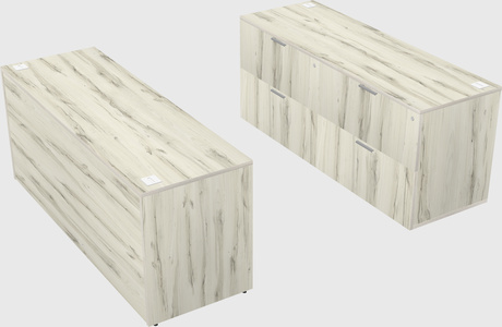 Parallel desk with credenza