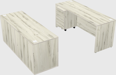 Parallel desk with credenza