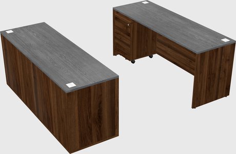 Parallel desk with credenza