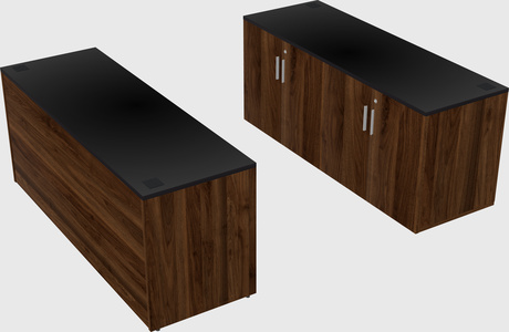 Parallel desk with credenza